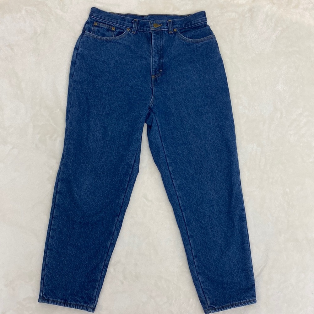 LL Bean Double L flannel lined vintage tapered jeans. Size 12 Petite, EUC